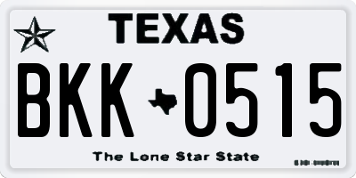 TX license plate BKK0515