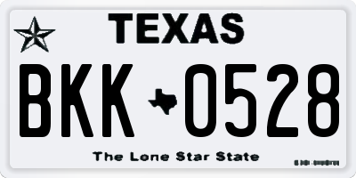 TX license plate BKK0528