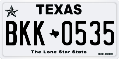TX license plate BKK0535