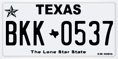 TX license plate BKK0537