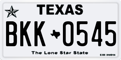 TX license plate BKK0545