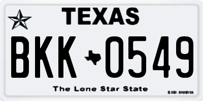 TX license plate BKK0549