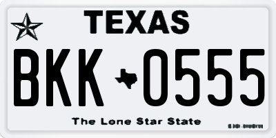 TX license plate BKK0555