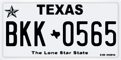 TX license plate BKK0565