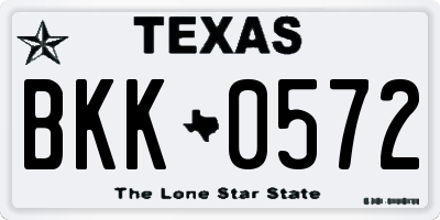 TX license plate BKK0572