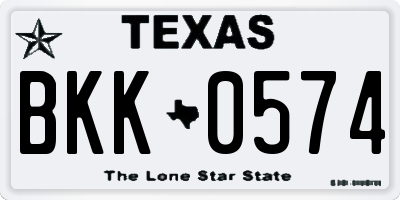 TX license plate BKK0574