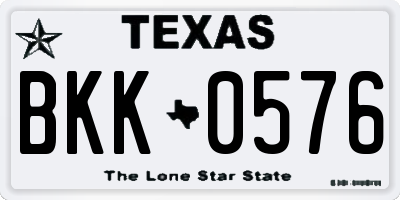 TX license plate BKK0576