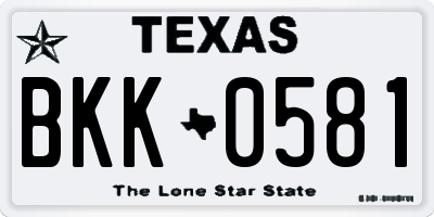 TX license plate BKK0581