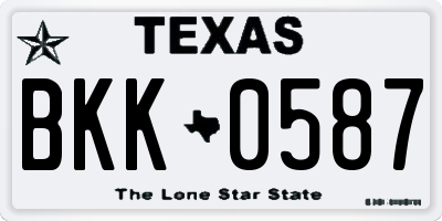 TX license plate BKK0587
