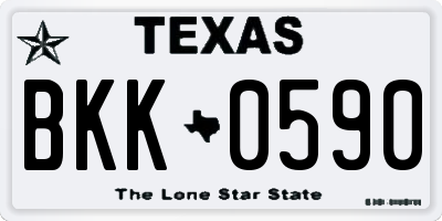 TX license plate BKK0590