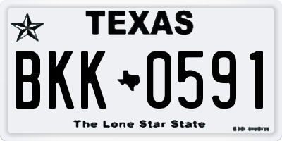 TX license plate BKK0591