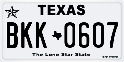 TX license plate BKK0607