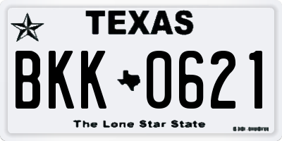 TX license plate BKK0621