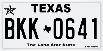 TX license plate BKK0641