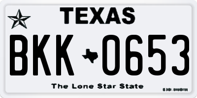 TX license plate BKK0653