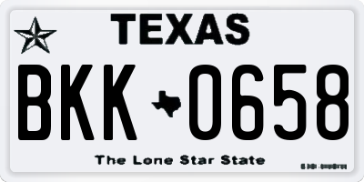 TX license plate BKK0658