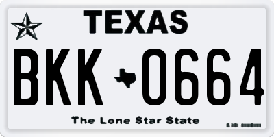 TX license plate BKK0664