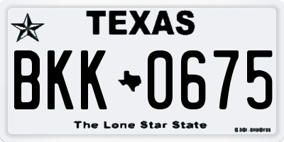 TX license plate BKK0675