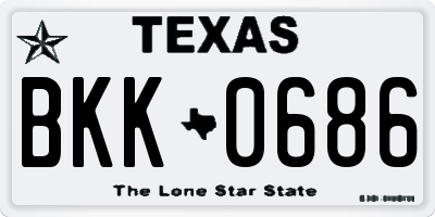TX license plate BKK0686