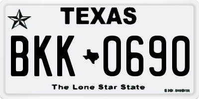 TX license plate BKK0690