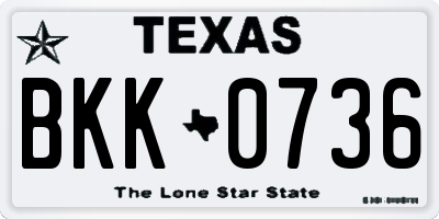 TX license plate BKK0736