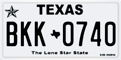 TX license plate BKK0740