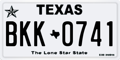 TX license plate BKK0741