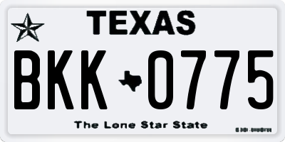 TX license plate BKK0775