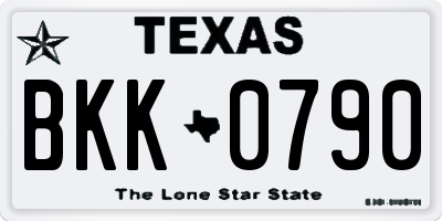 TX license plate BKK0790