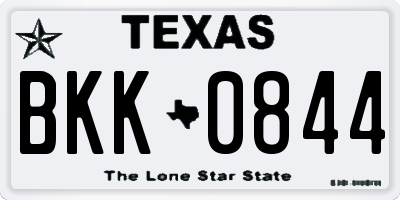 TX license plate BKK0844