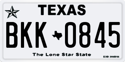 TX license plate BKK0845