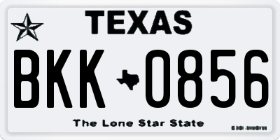TX license plate BKK0856