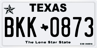 TX license plate BKK0873