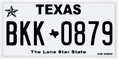 TX license plate BKK0879