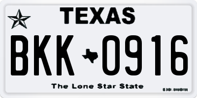 TX license plate BKK0916