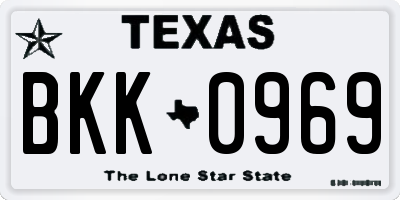 TX license plate BKK0969