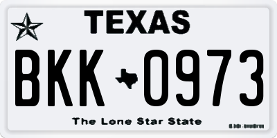 TX license plate BKK0973