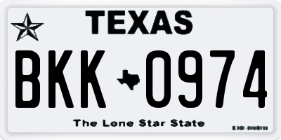 TX license plate BKK0974