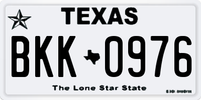 TX license plate BKK0976