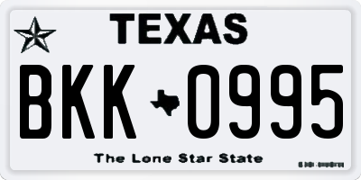 TX license plate BKK0995