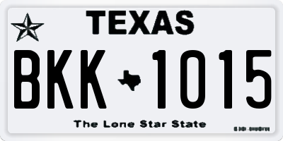 TX license plate BKK1015