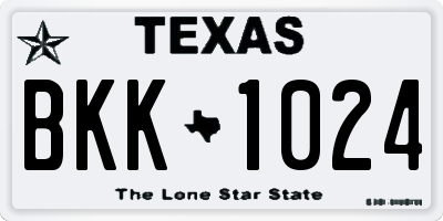 TX license plate BKK1024