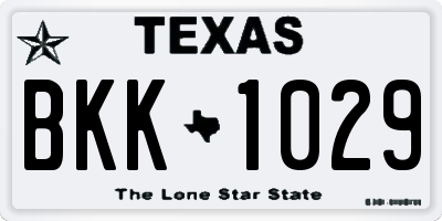 TX license plate BKK1029