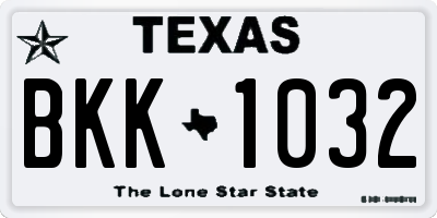TX license plate BKK1032