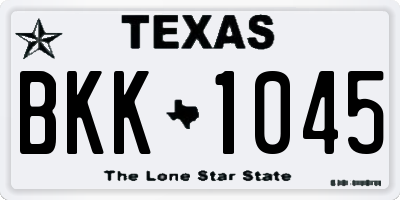 TX license plate BKK1045