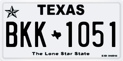 TX license plate BKK1051