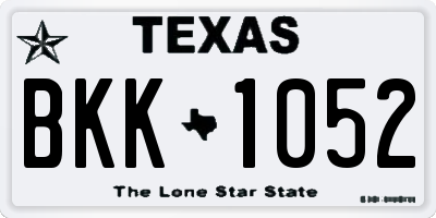 TX license plate BKK1052