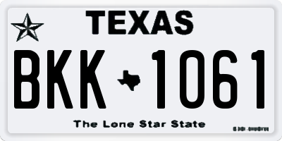 TX license plate BKK1061