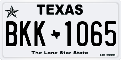 TX license plate BKK1065