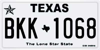 TX license plate BKK1068